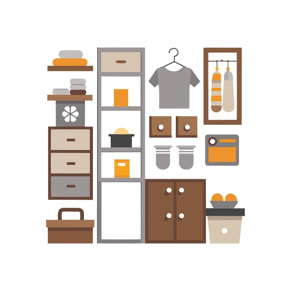 Elegant Icons for Smart Storage Solutions vector