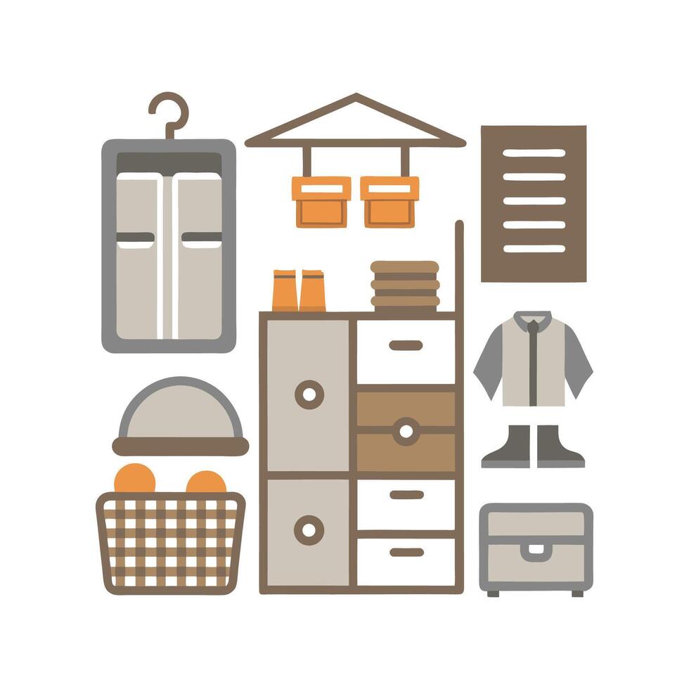 Chic Icons for Decorative Storage Solutions vector