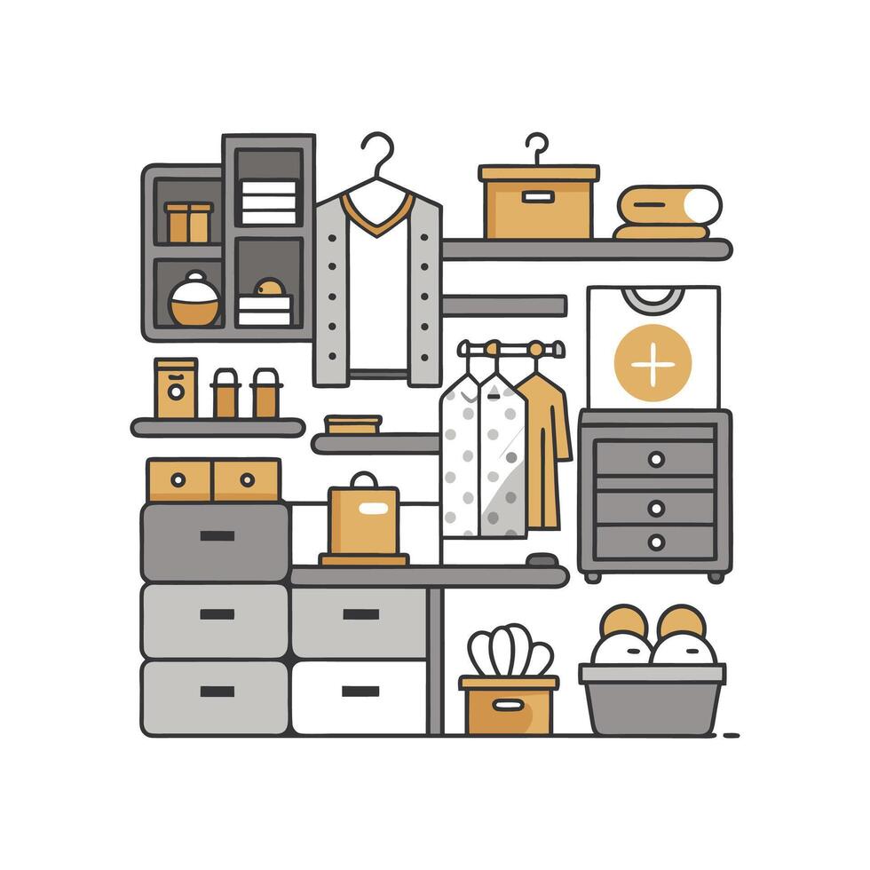 Stylish Icons for Modern Storage Shelves vector