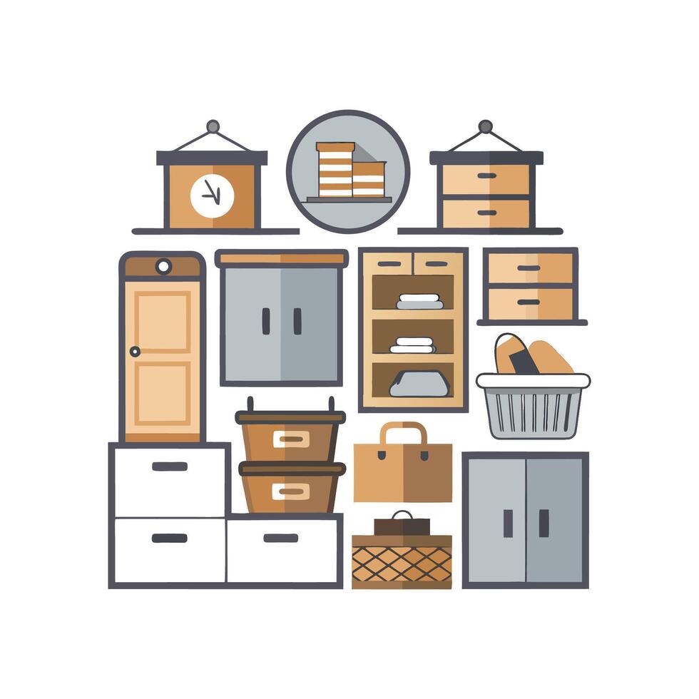 Chic Icons for Sleek Storage Designs vector