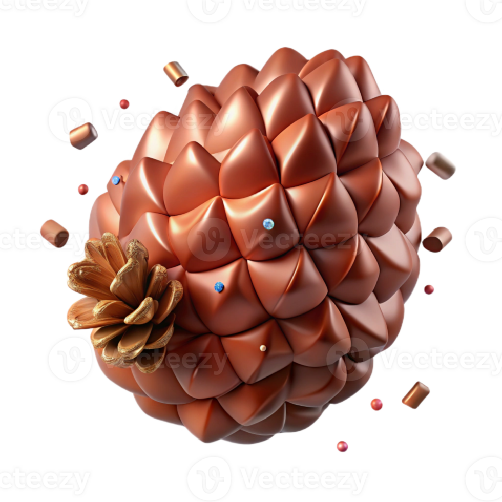 elegant contemporary Copper Brown Pine Cone Texture Woodland Detail Isolated premium png