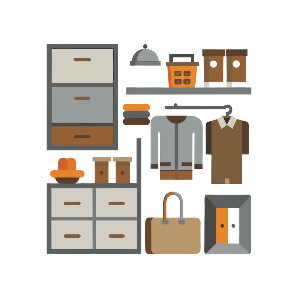Stylish Icons for Decorative Storage Shelves vector