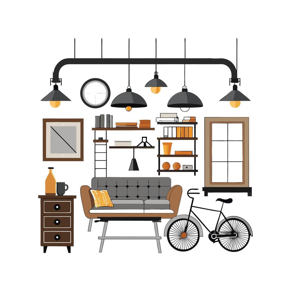 Stylish Icons for Modern Urban Loft Designs vector