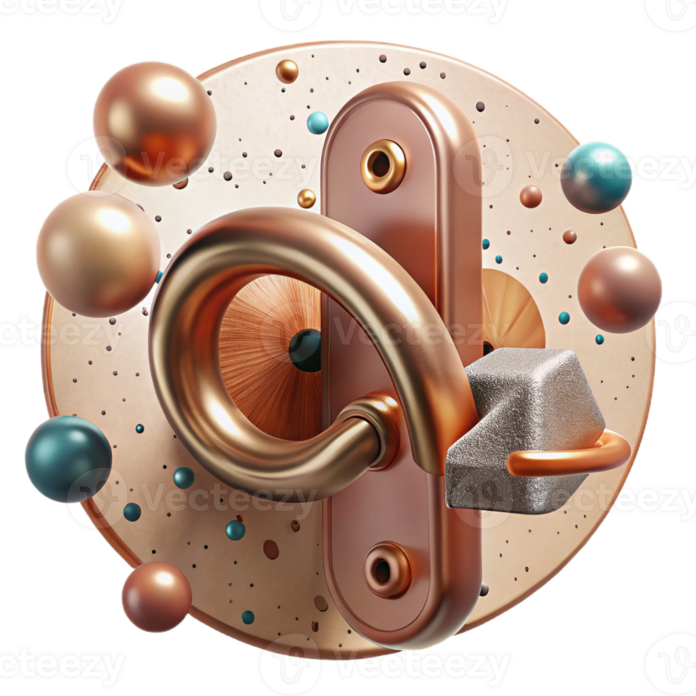 vibrant creative Copper Door Handle Aged Finish Isolated for Rustic Charm authentic png
