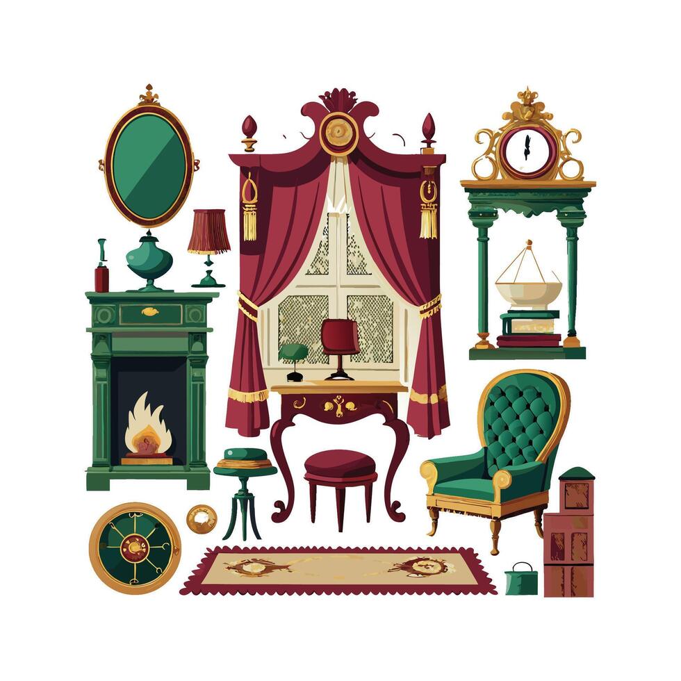Chic Icons for Classic Victorian Designs vector