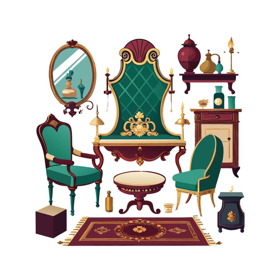 Creative Icons for Vintage Victorian Decor vector