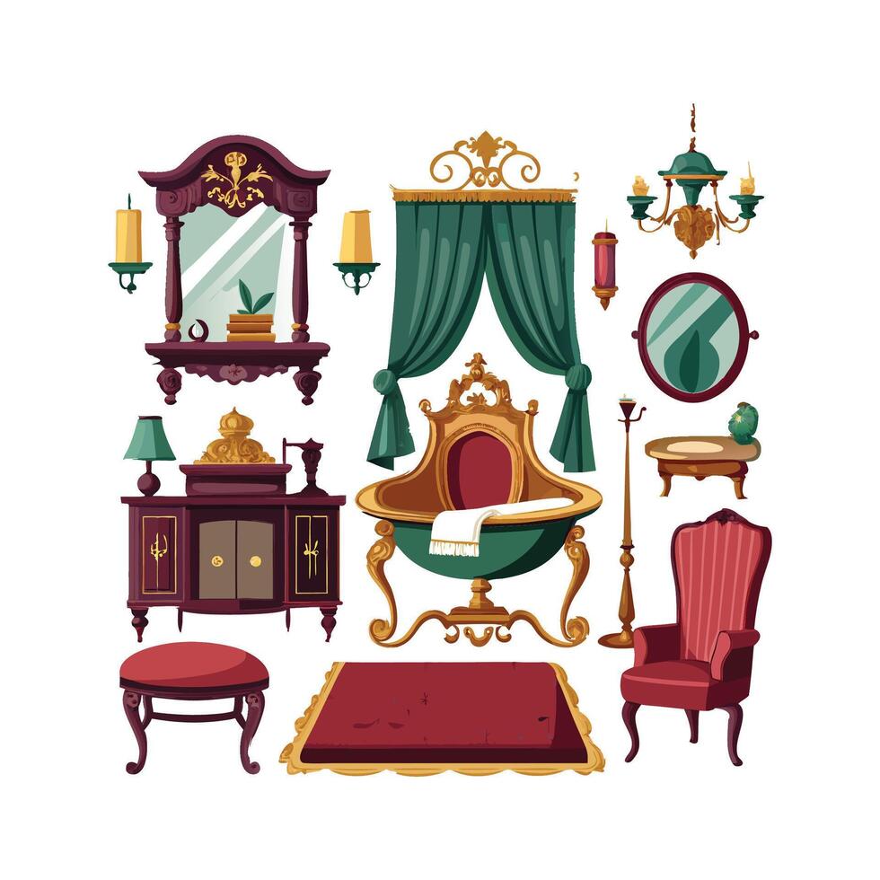 Stylish Icons for Rustic Victorian Interiors vector