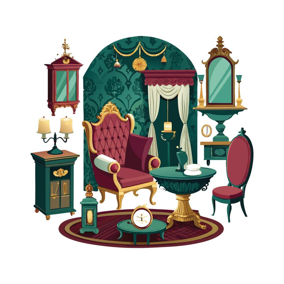Chic Icons for Victorian Home Designs vector