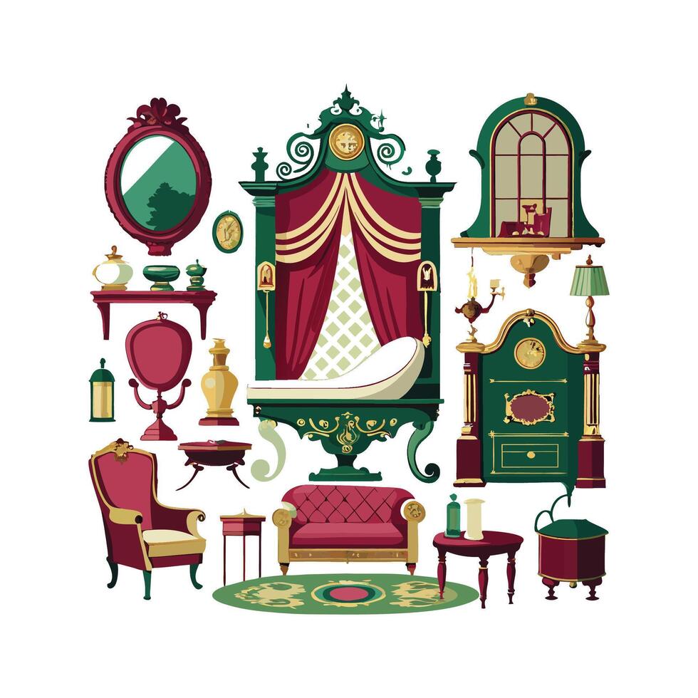 Stylish Icons for Elegant Vintage Accessories vector