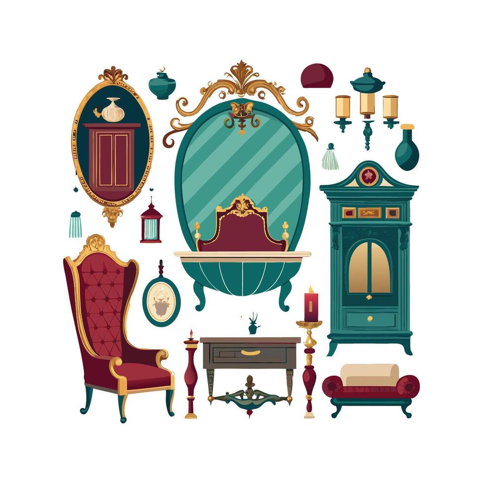 Creative Icons for Timeless Victorian Decor vector