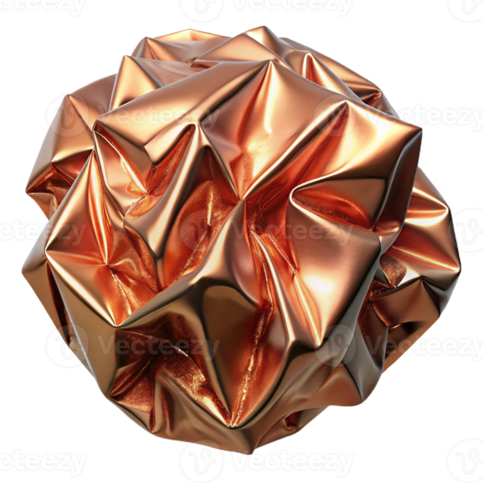 magnificent minimalist Copper Foil Texture Crinkled Surface Effect Cutout for Craft Project Use high resolution png