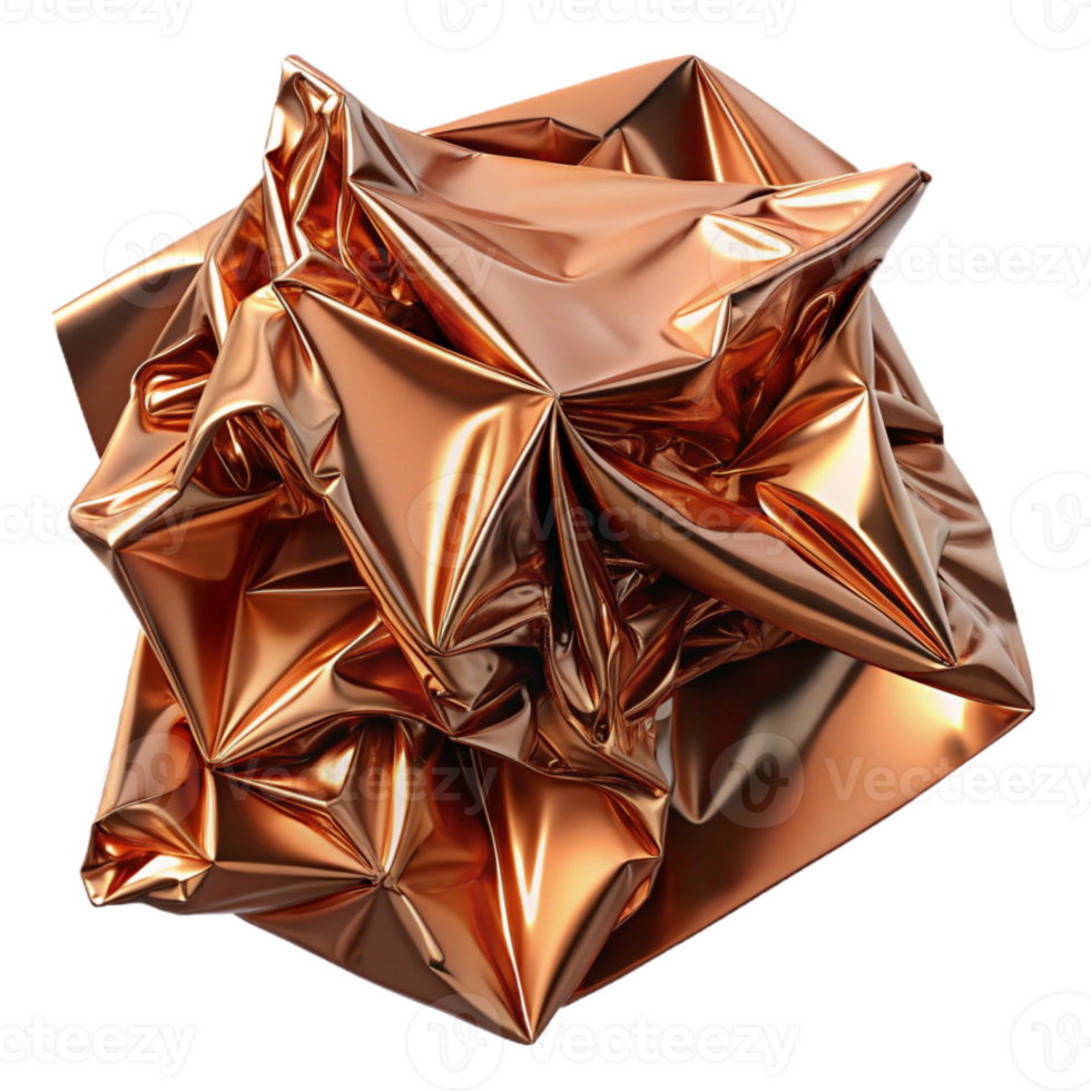 dramatic rustic Copper Foil Texture Crinkled Surface Effect Cutout for Craft Project Use exclusive png