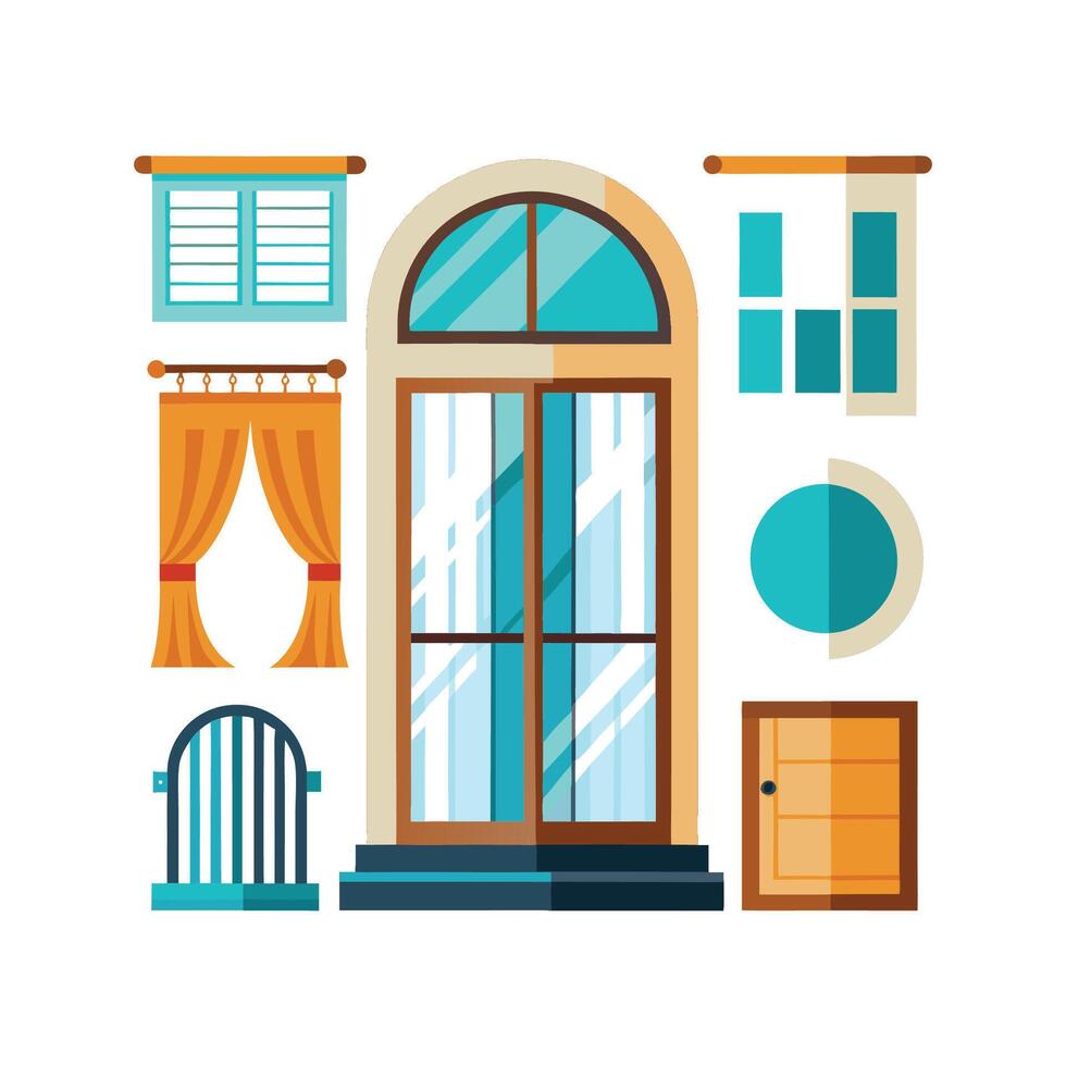 Elegant Icons for Sophisticated Window Designs vector