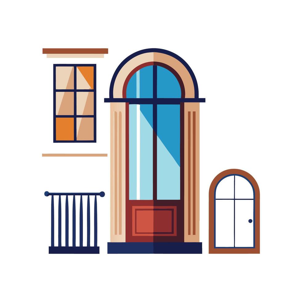 Modern Icons for Functional Windows and Door Strategies vector