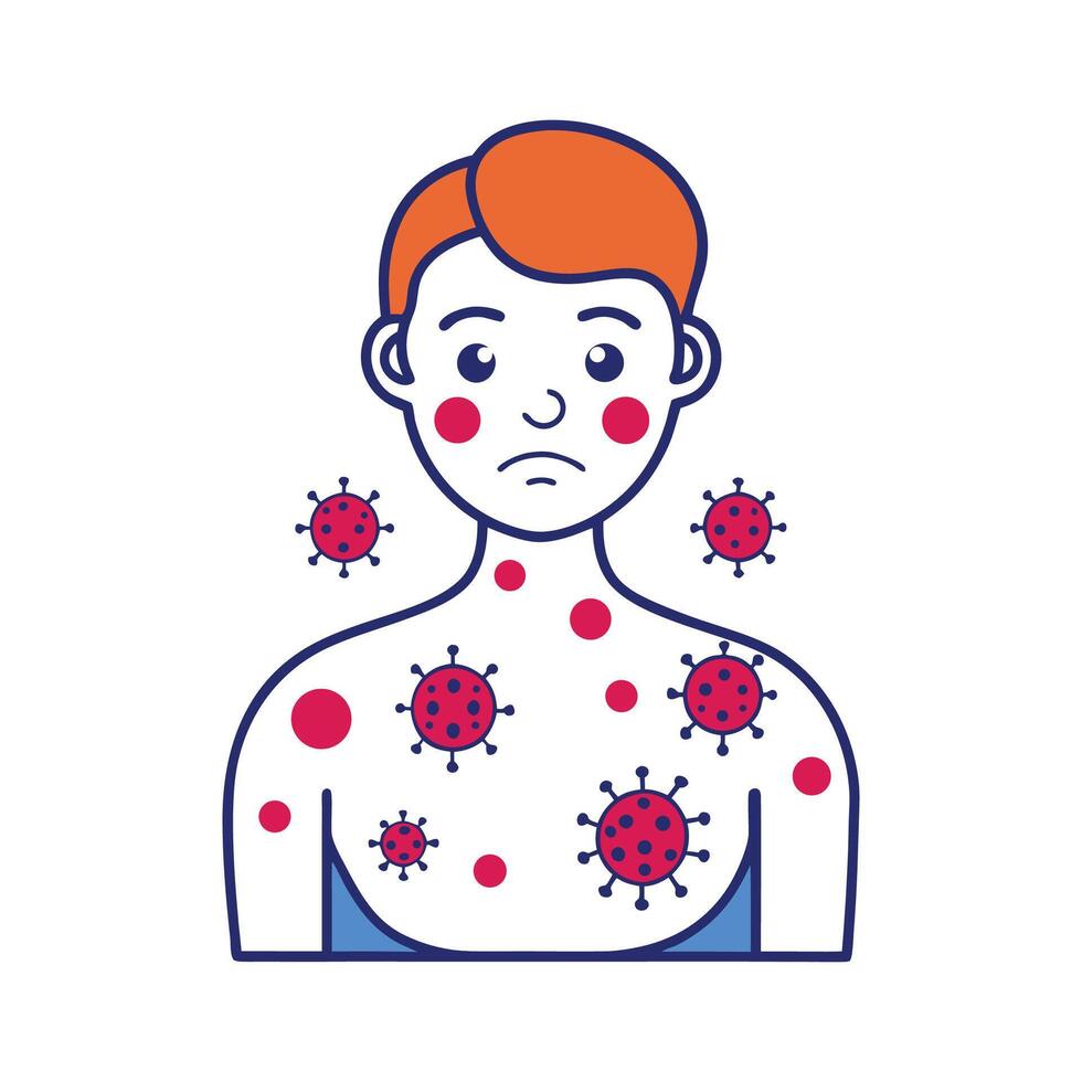 Bacterial Skin Rash and Irritation in Humans vector