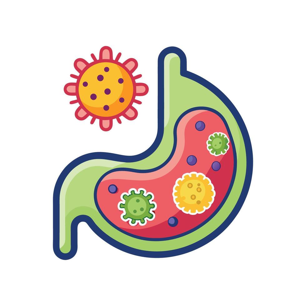Bacteria Leading to Stomach Infections from Contamination vector
