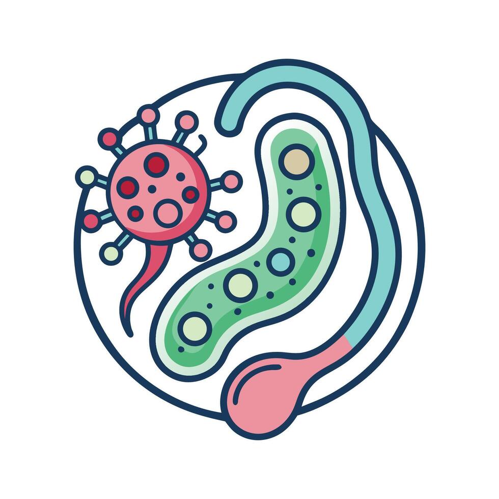 Biofilm Forming Bacteria on Hospital Catheters Illustrated vector