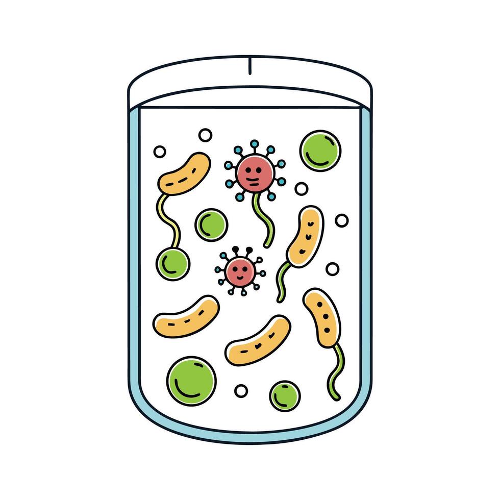 Bacteria Forming Floating Colonies in Lab Cultures vector