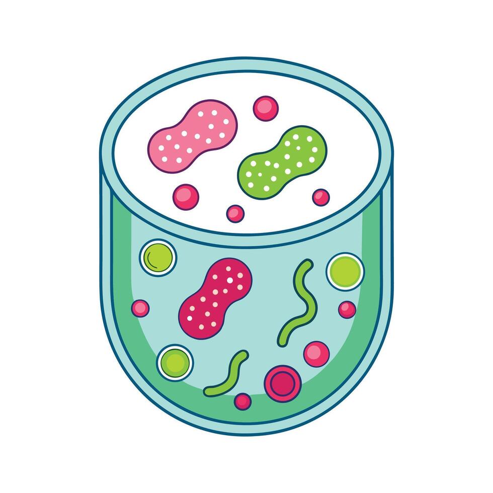 Bacteria Forming Lab Cultures with Floating Colonies vector