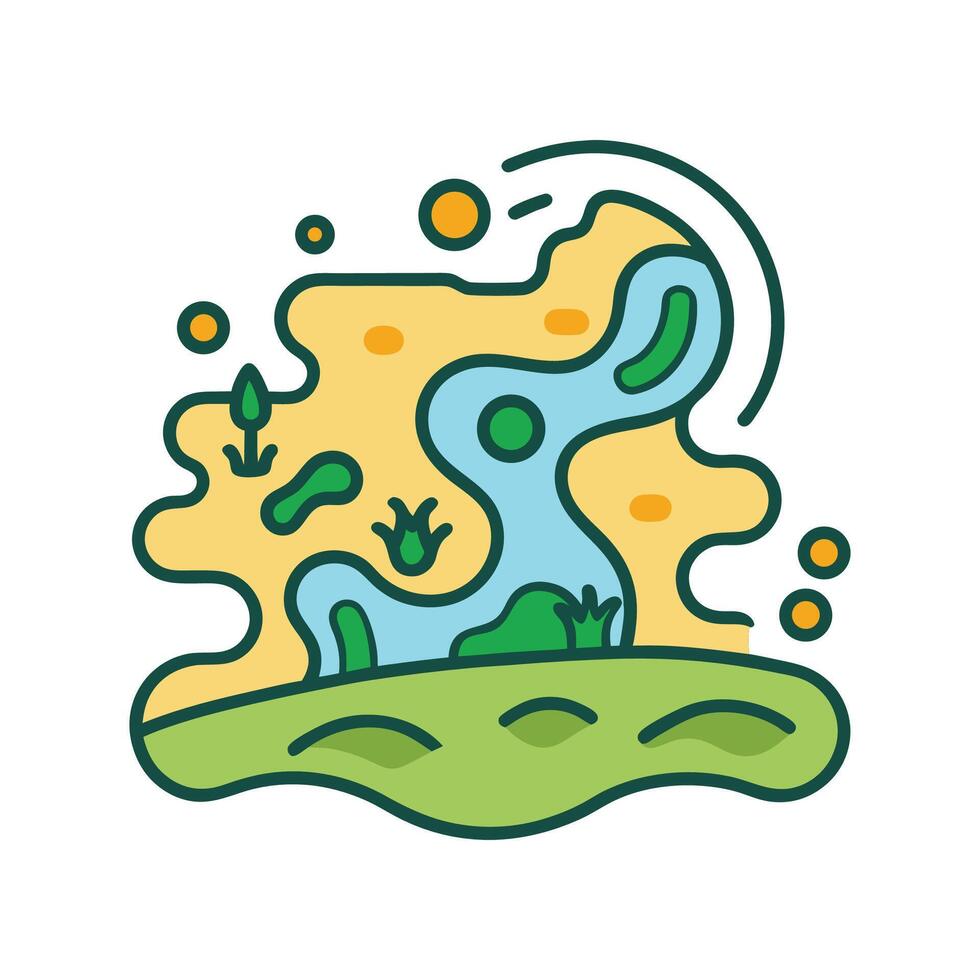 Illustration of Bacteria in Muddy Riverbanks vector