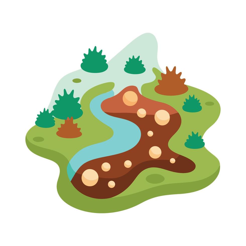 Bacterial Activity in Muddy Riverbanks Breaking Down vector