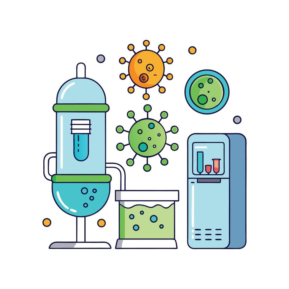Bacteria Growing in Ice Machines and Water Dispensers vector