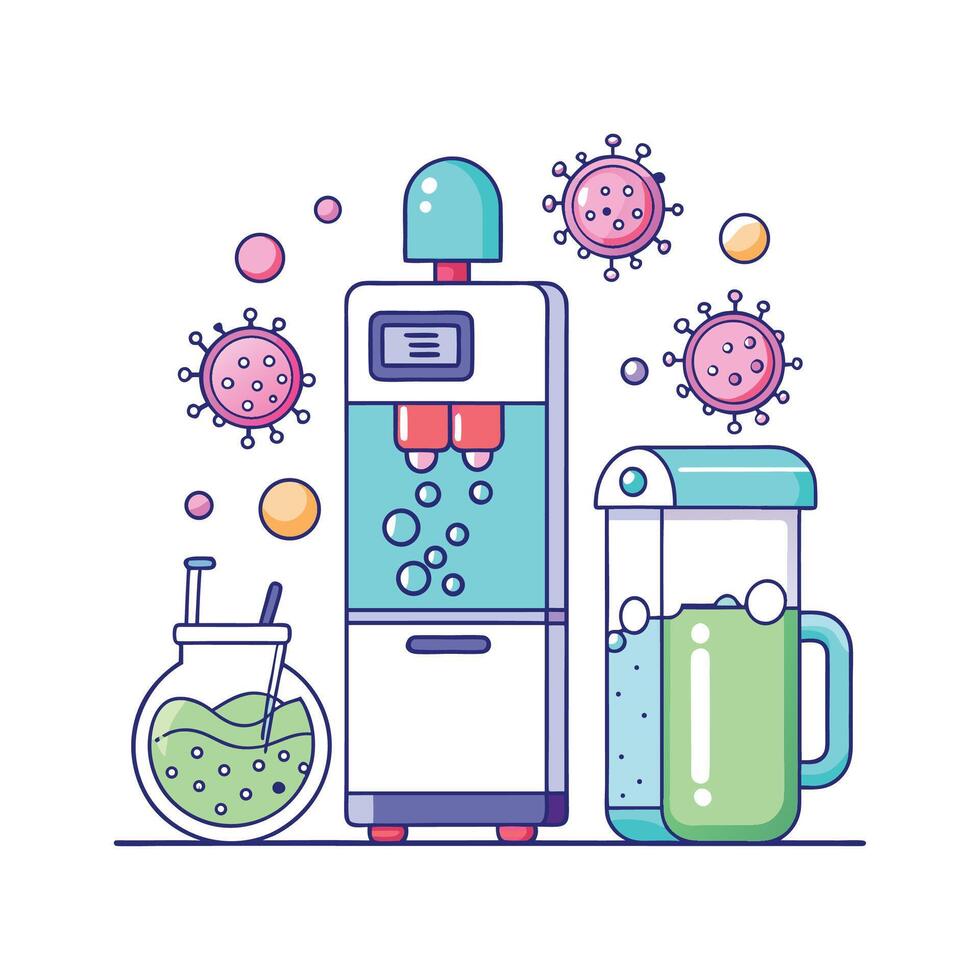 Bacterial Presence in Ice Machines and Water Dispensers vector