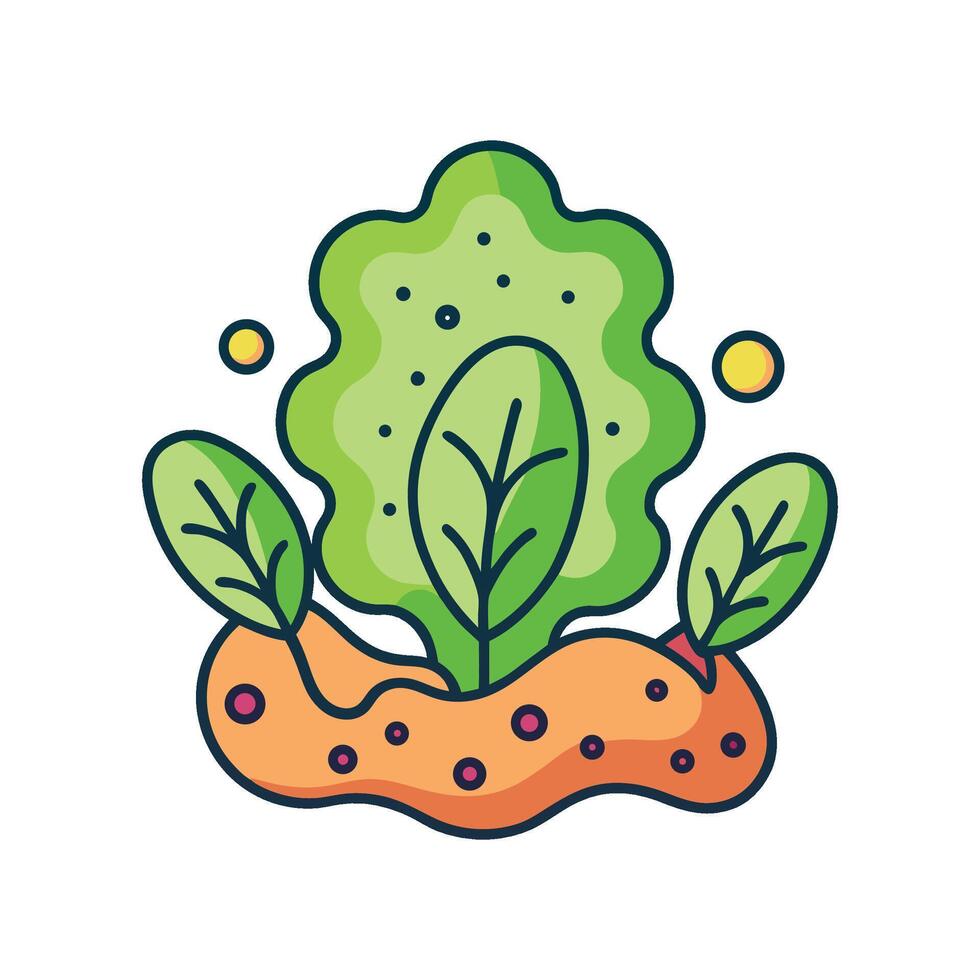 Bacteria Found on Unwashed Vegetables Illustrated vector