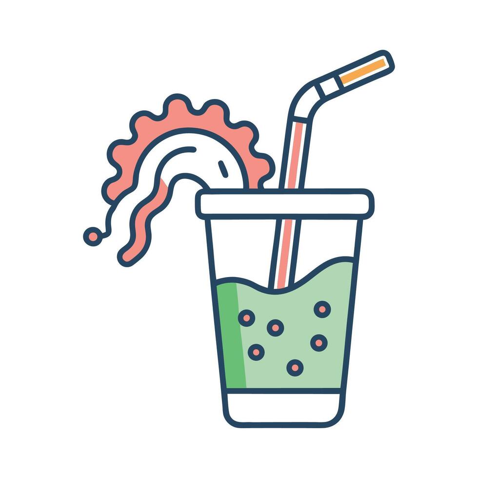 Bacteria in Contaminated Drinking Straws Illustrated vector