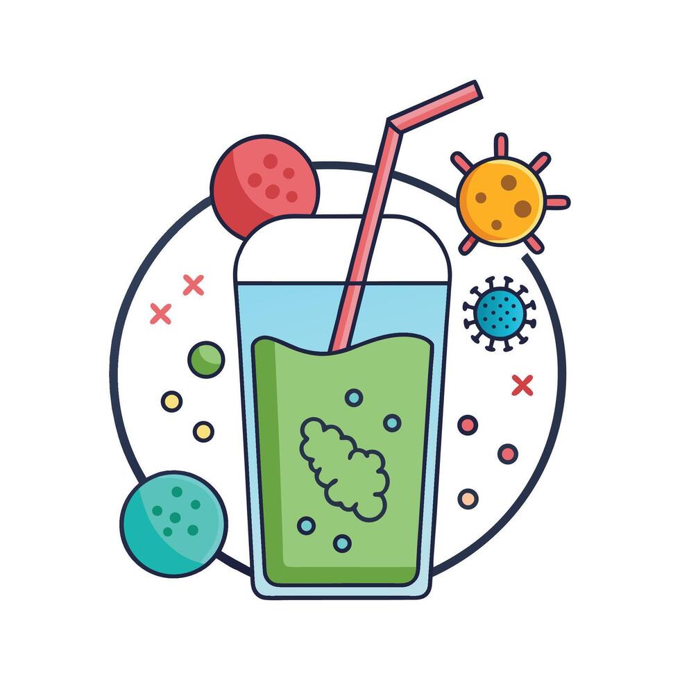 Illustration of Bacteria in Homemade Juices vector