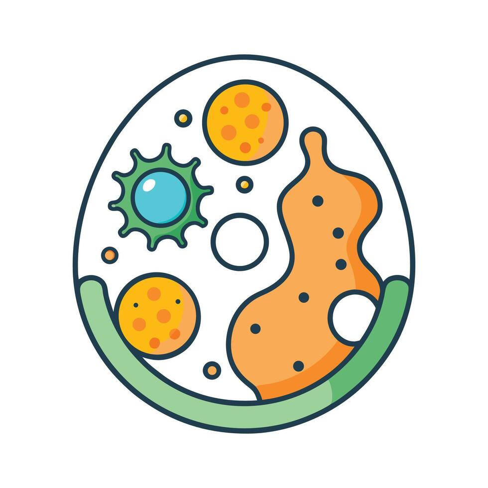 Bacteria Found in Contaminated Raw Eggs vector