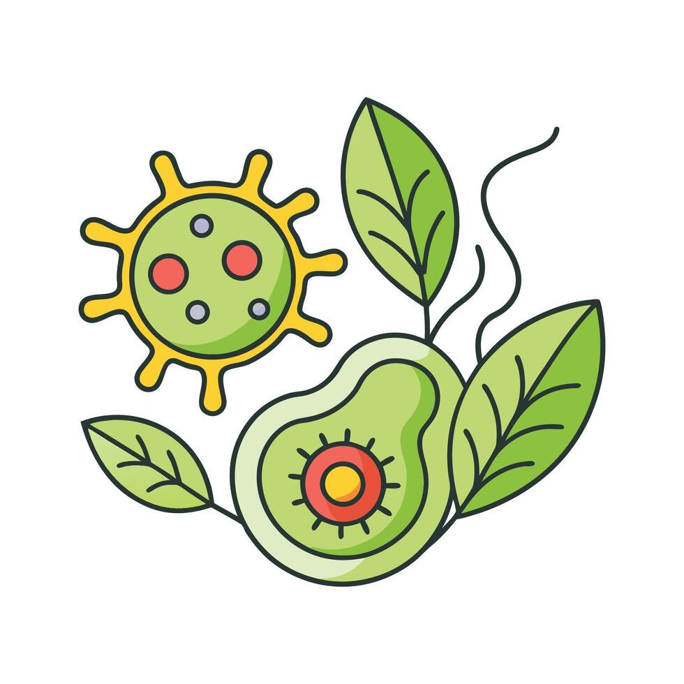 Bacteria in Decaying Leaves and Plant Matter Illustrated vector