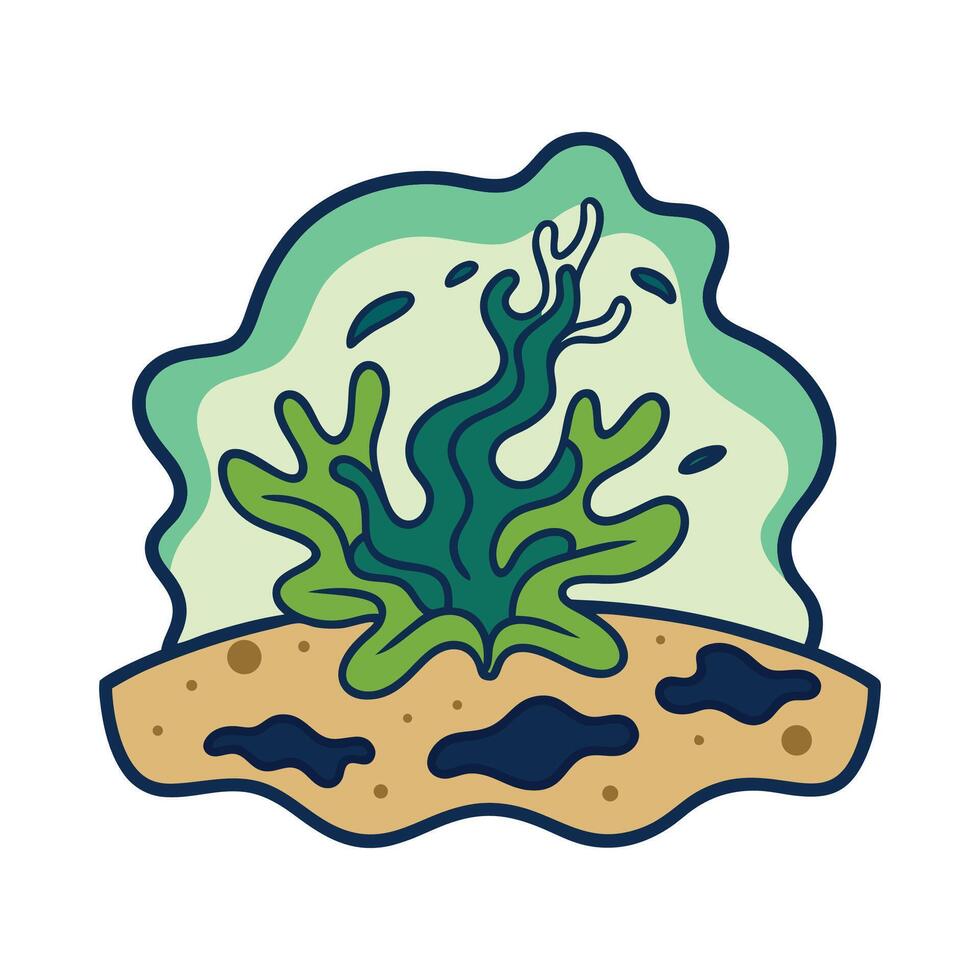Bacteria in Decomposing Seaweed on Beaches Illustrated vector