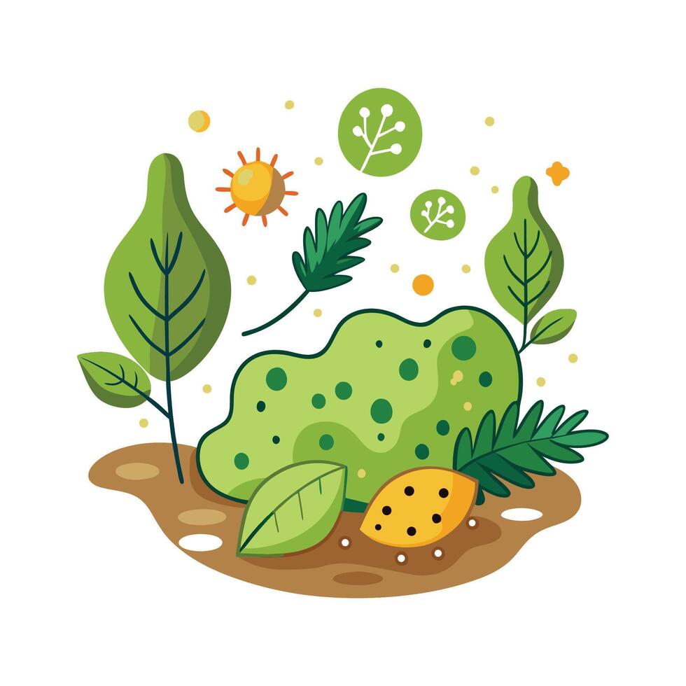 Bacteria Found in Decomposing Leaves on Forest Floor vector