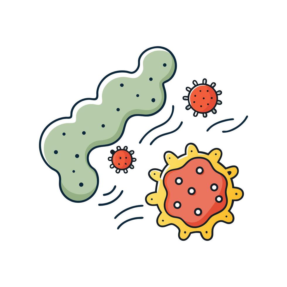 Illustration of Bacteria in Airborne Dust Particles vector
