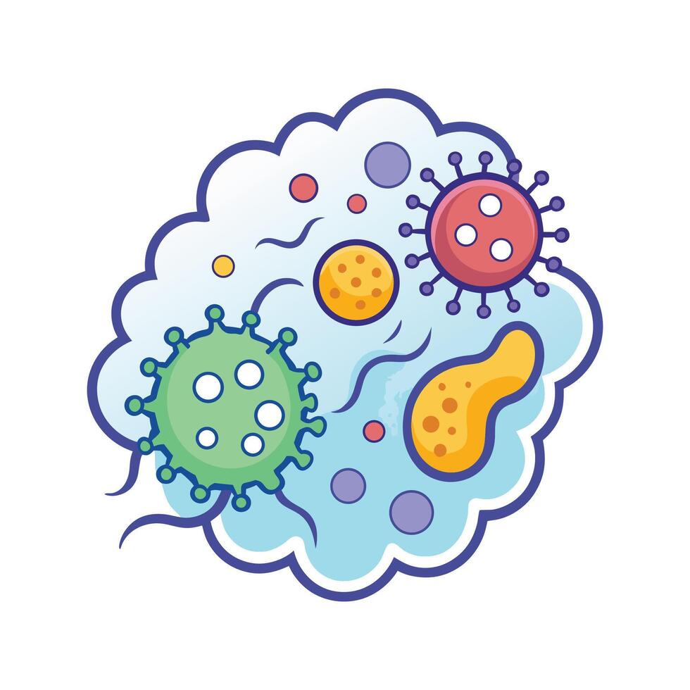 Bacteria Found in Dust Particles in Air vector