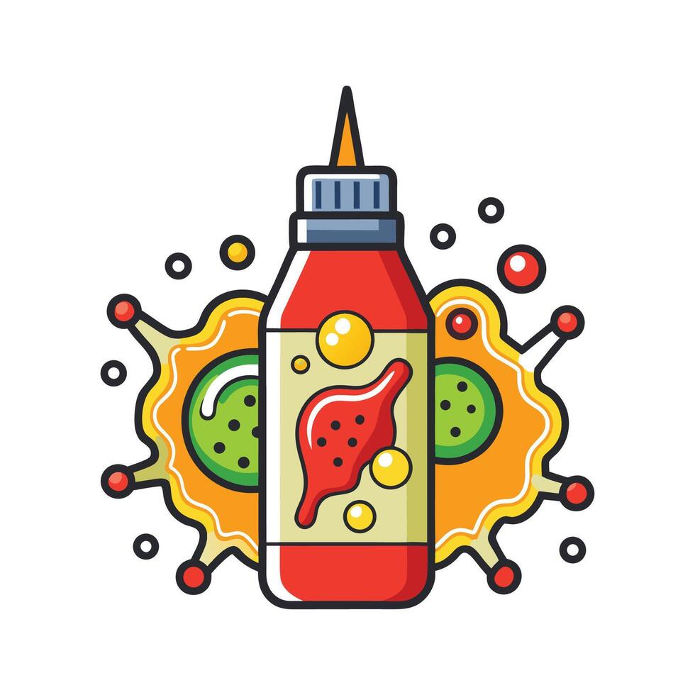 Bacteria in Expired Sauces and Condiments Illustrated vector