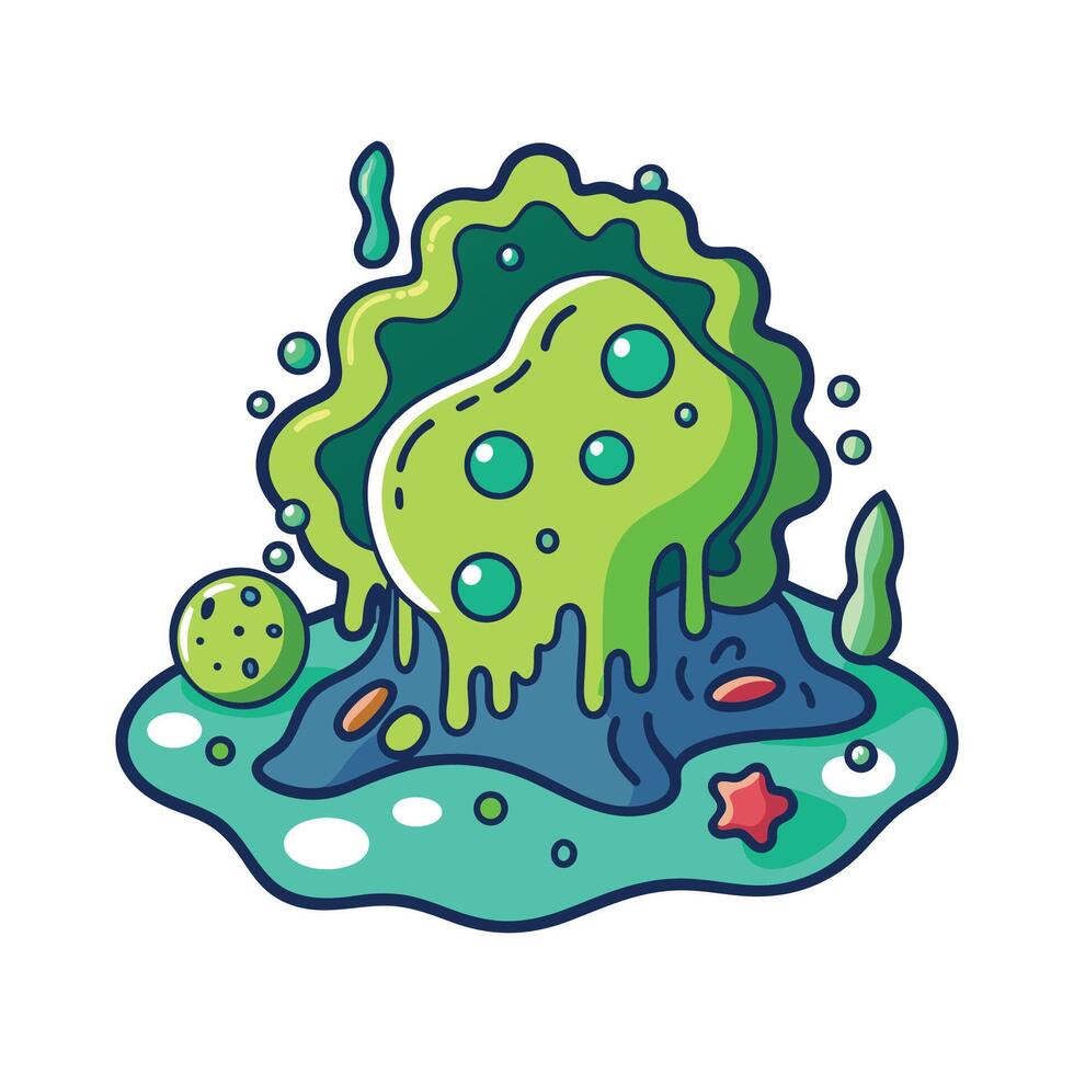 Illustration of Bacteria in Acidic Environments vector