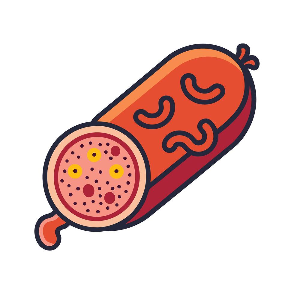 Illustration of Bacteria in Fermented Meat Products vector