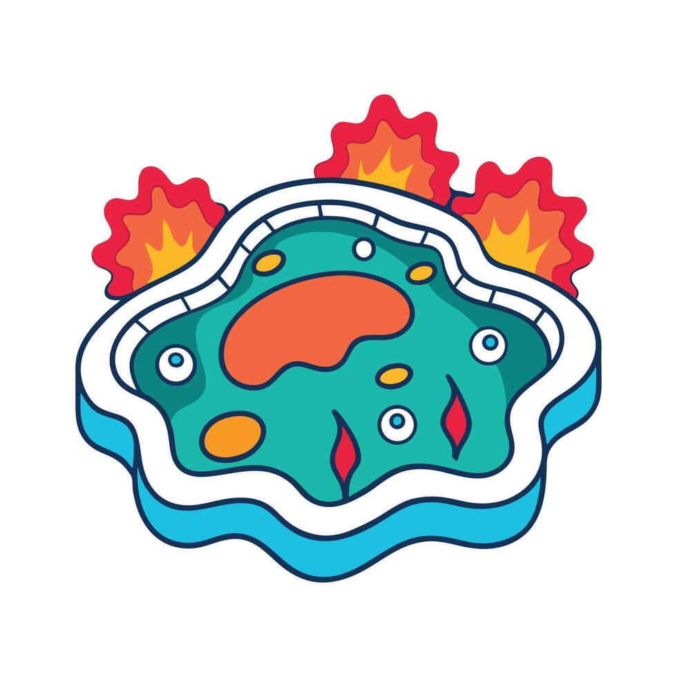 Illustration of Bacteria in Hot Springs vector