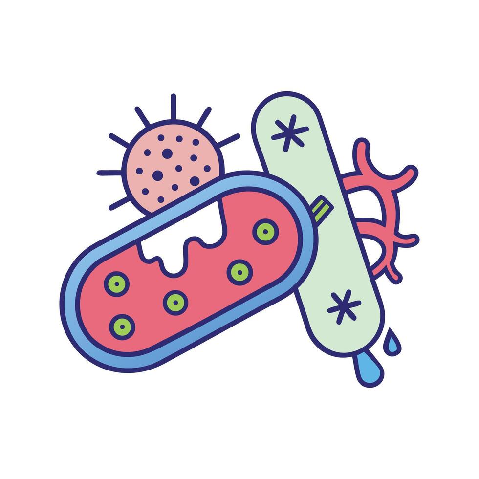 Illustration of Bacteria in Infected Wounds vector