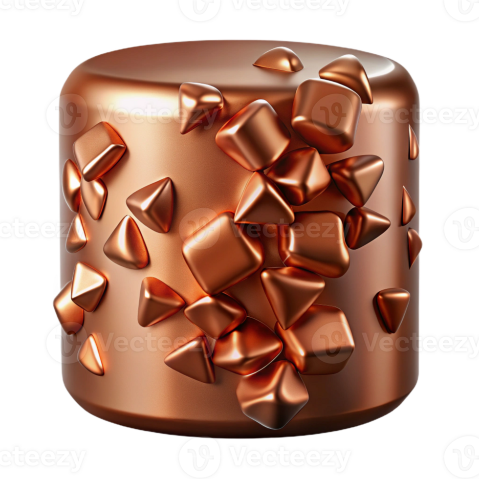 stunning contemporary Copper Texture Polished Surface Shine Isolated for Product Mockups png