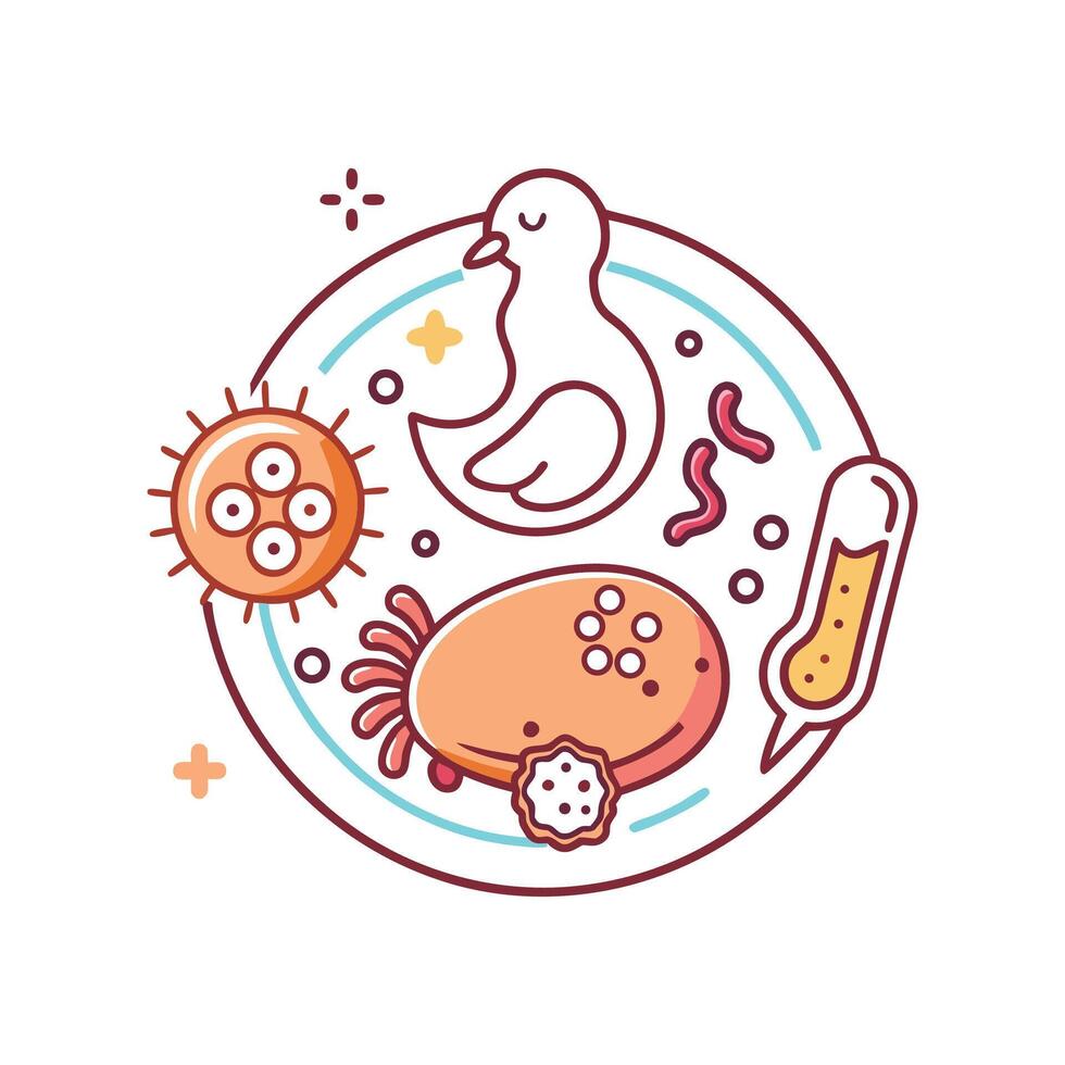 Illustration of Bacteria in Raw Chicken vector