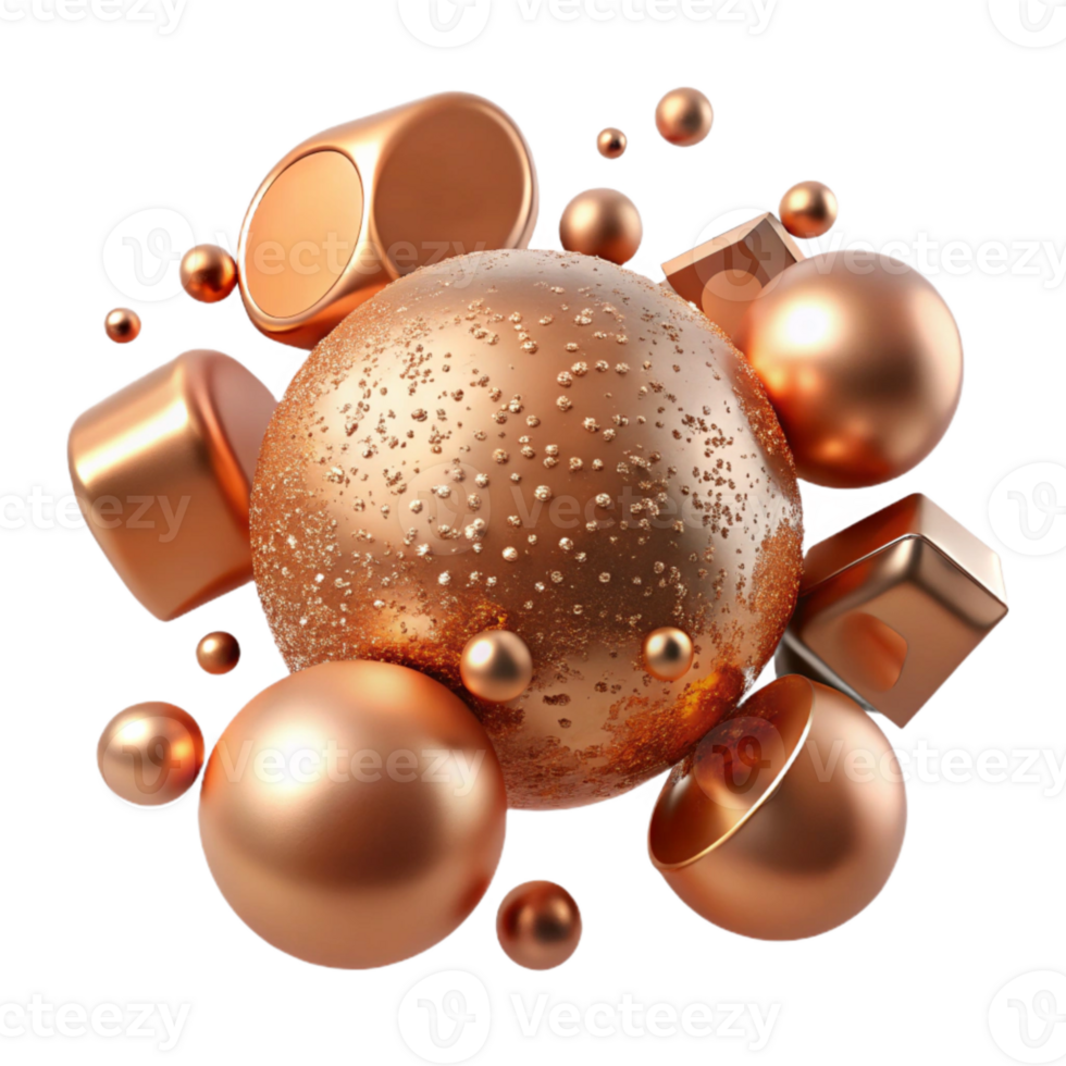 beautiful modern Copper Texture Realistic Material Cutout for 3d Rendering premium png