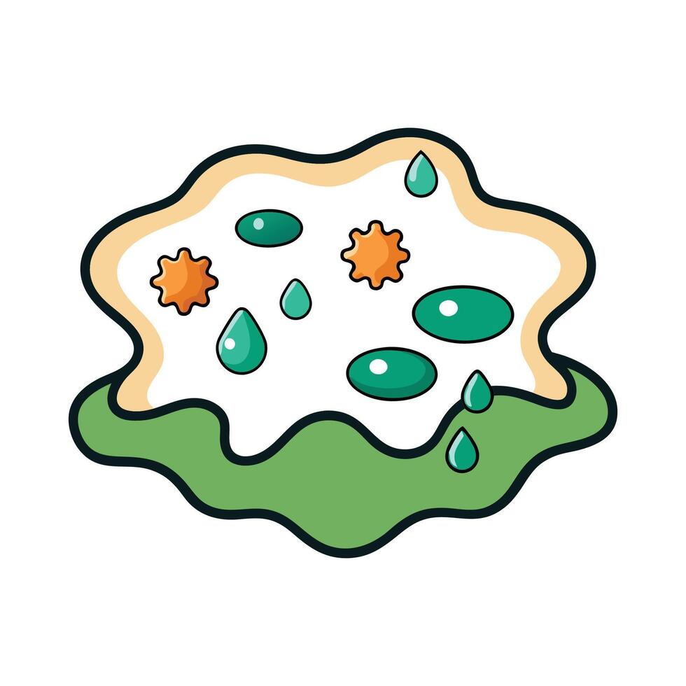 Illustration of Bacteria in Stagnant Puddles vector