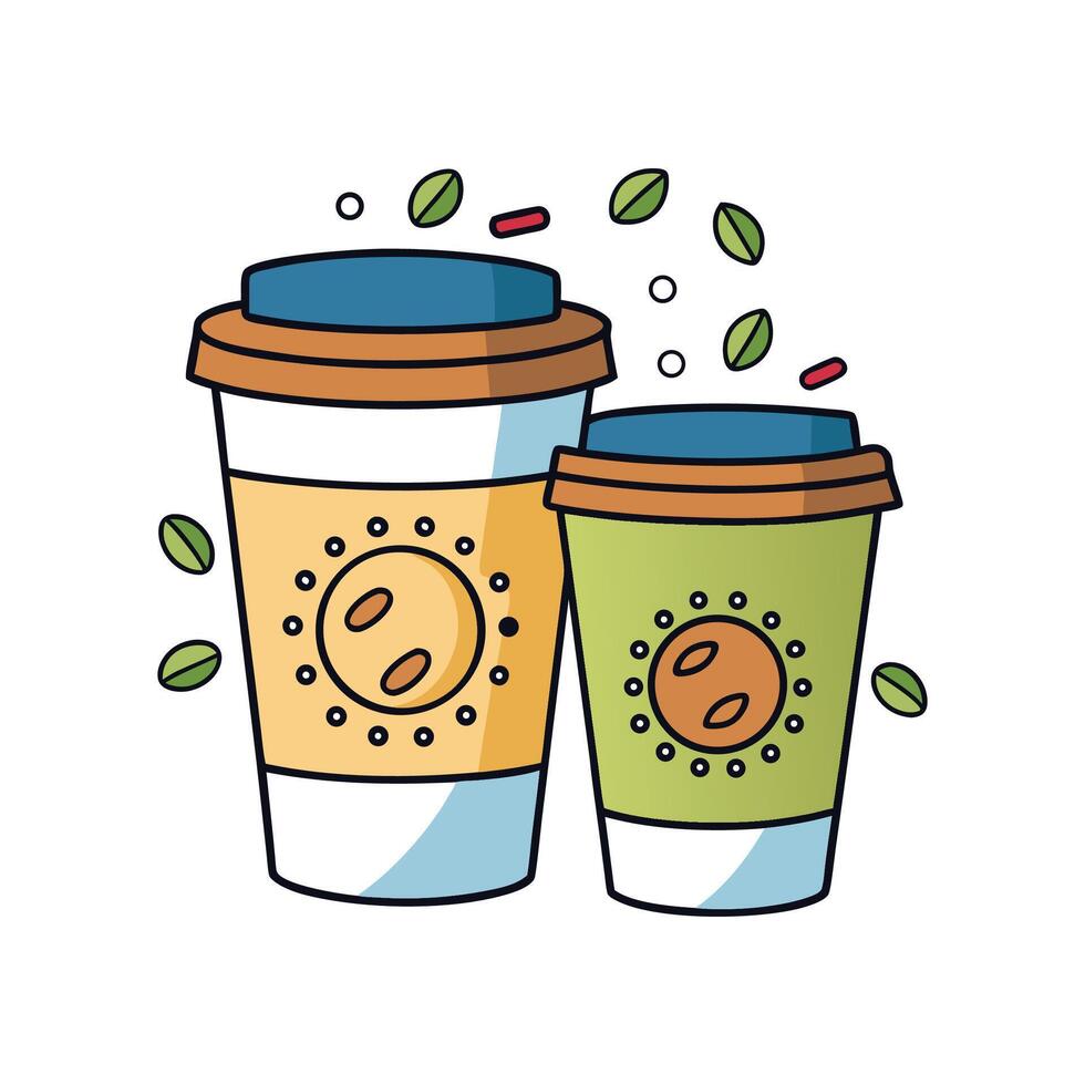 Bacteria Threats in Unwashed Coffee Cups vector
