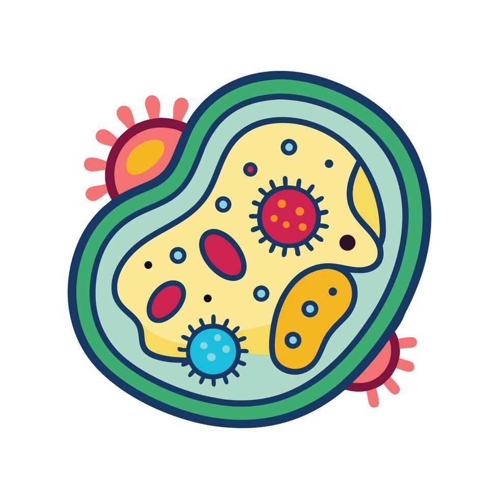 Diverse Bacteria in Human Skin Microbiome Environment vector