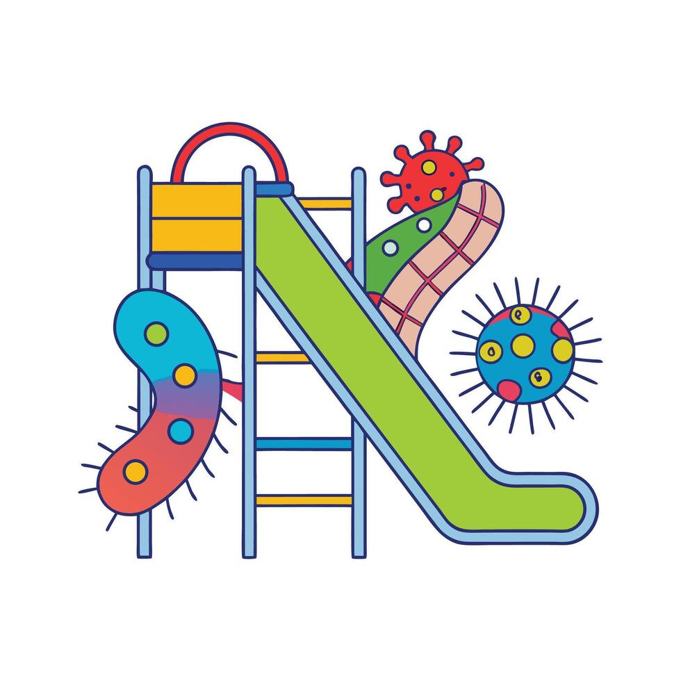 Bacterial Contamination on Public Playground Slides vector
