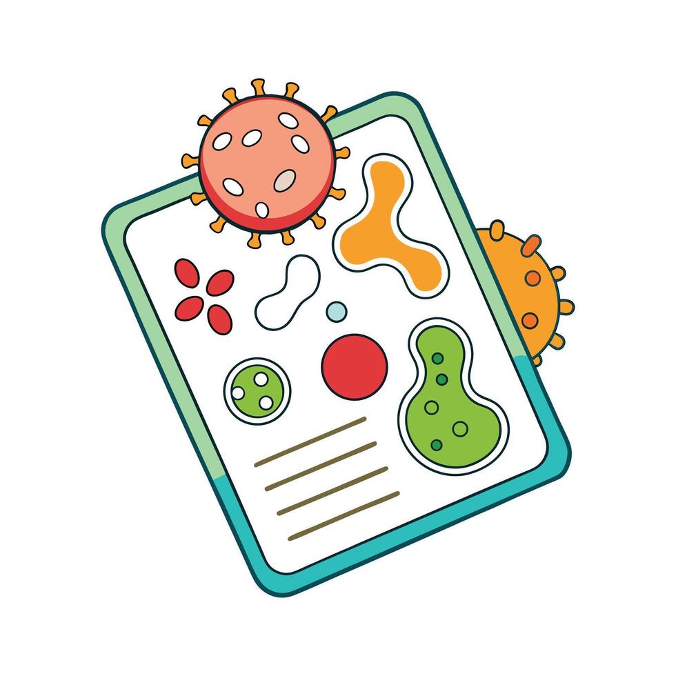 Exploring Bacteria on Sticky Restaurant Menus and Tables vector