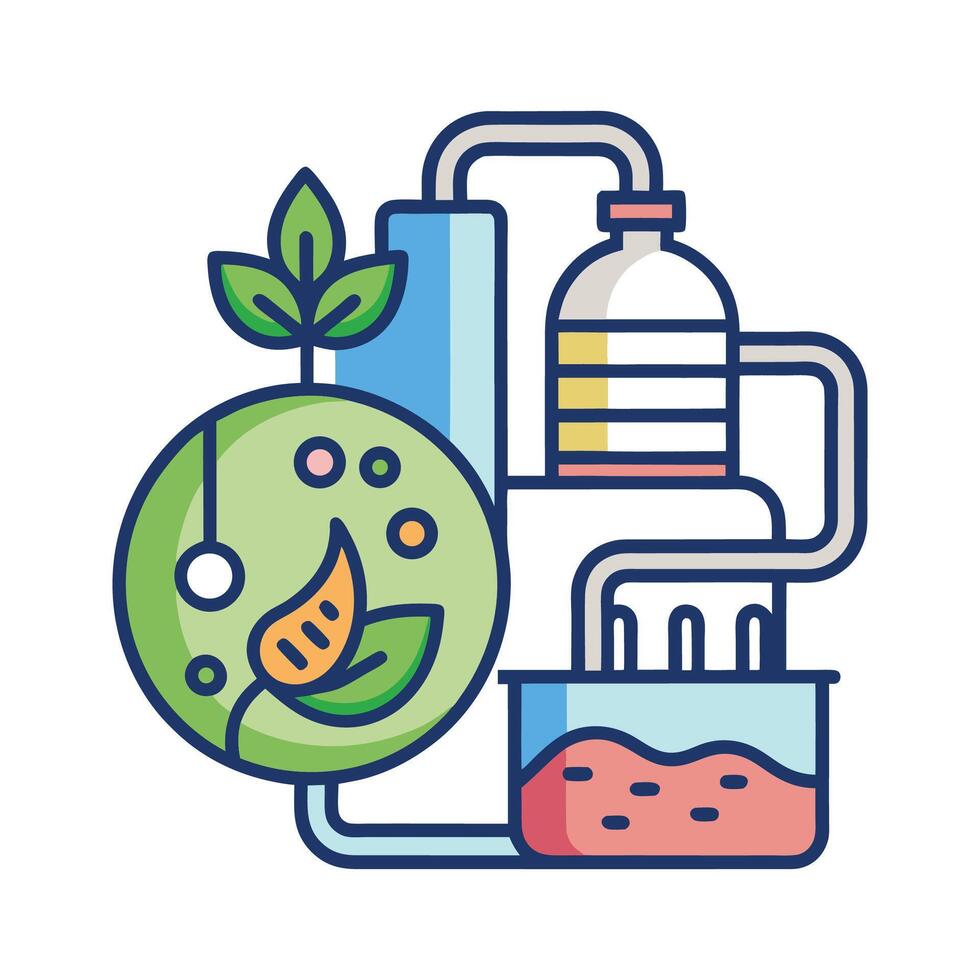 Presence of Bacteria Producing Biogas in Waste Treatment vector